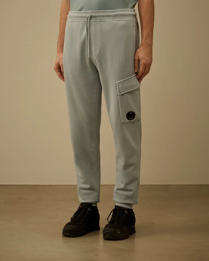 Pantaloni della tuta cargo in felpa di cotone a trama diagonale con dettaglio a Lens