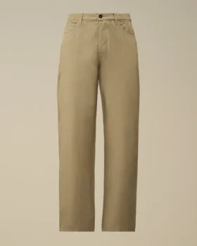 Pantaloni in cotone/lino senza cuciture laterali