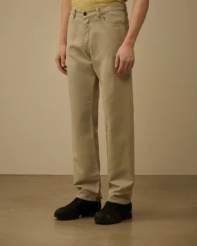 Pantaloni in cotone/lino senza cuciture laterali