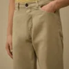 Pantaloni in cotone/lino senza cuciture laterali