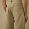 Pantaloni in cotone/lino senza cuciture laterali