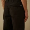 Pantaloni larghi con pinces in gabardina di cotone