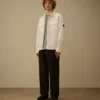 Pantaloni larghi con pinces in gabardina di cotone