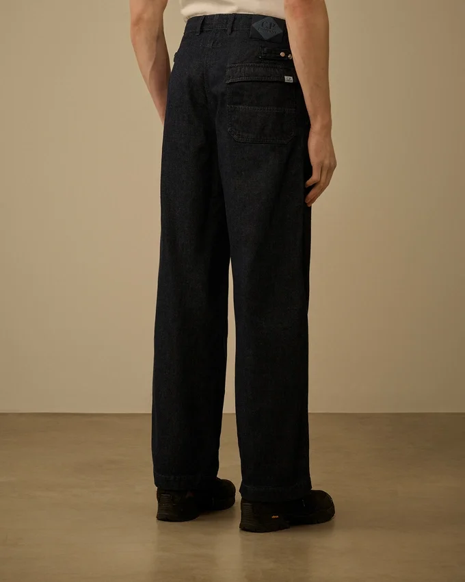 Pantaloni larghi in denim 3/1