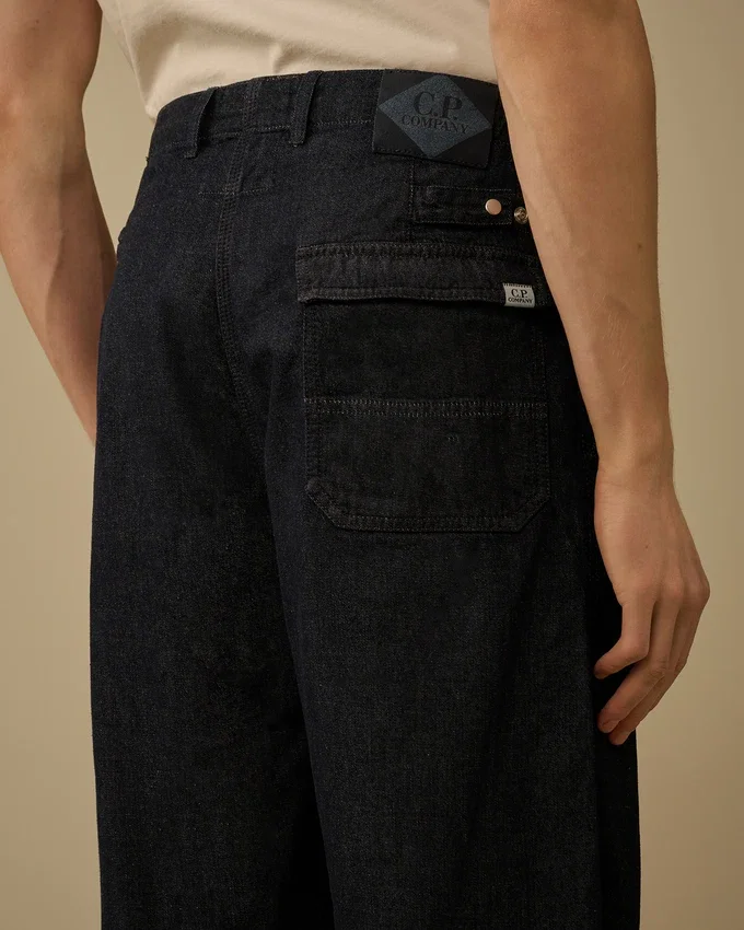 Pantaloni larghi in denim 3/1