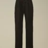 Pantaloni larghi in gabardina di cotone
