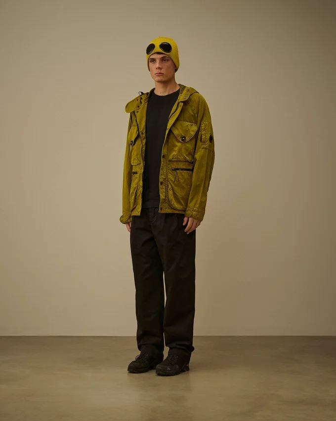 Pantaloni larghi in gabardina di cotone