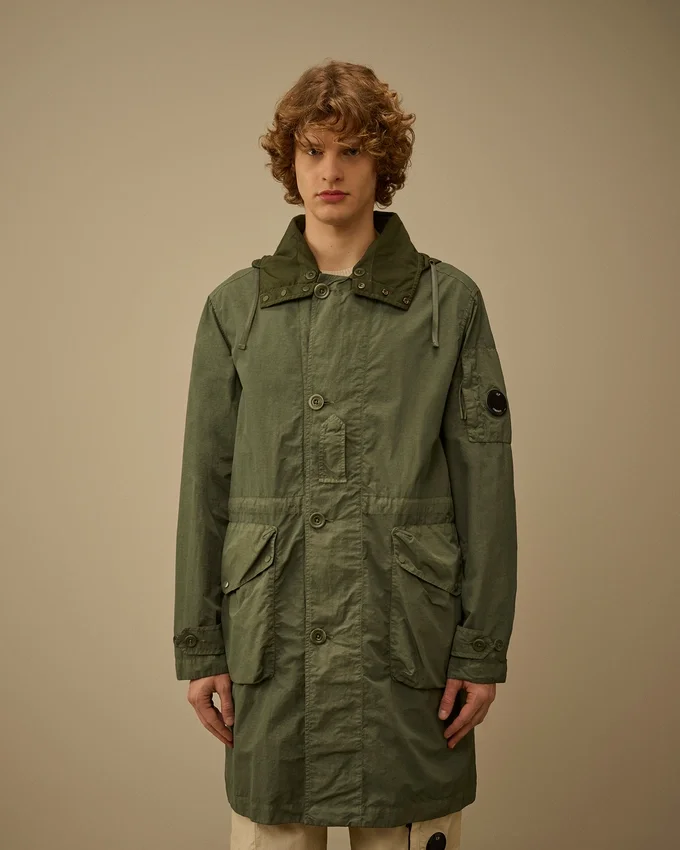 Parka con cappuccio per Goggle da sci in Flatt Nylon misto