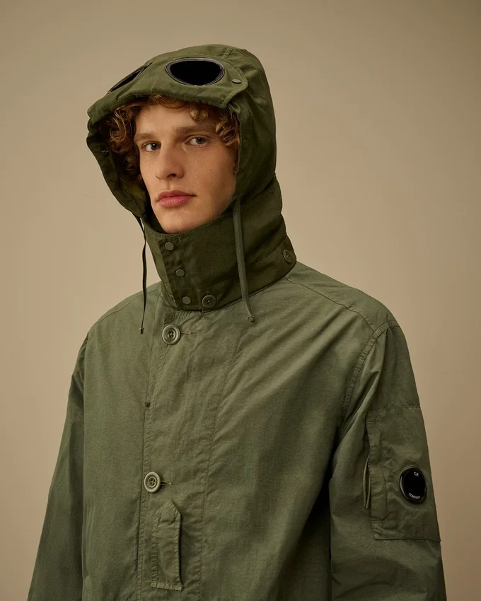 Parka con cappuccio per Goggle da sci in Flatt Nylon misto