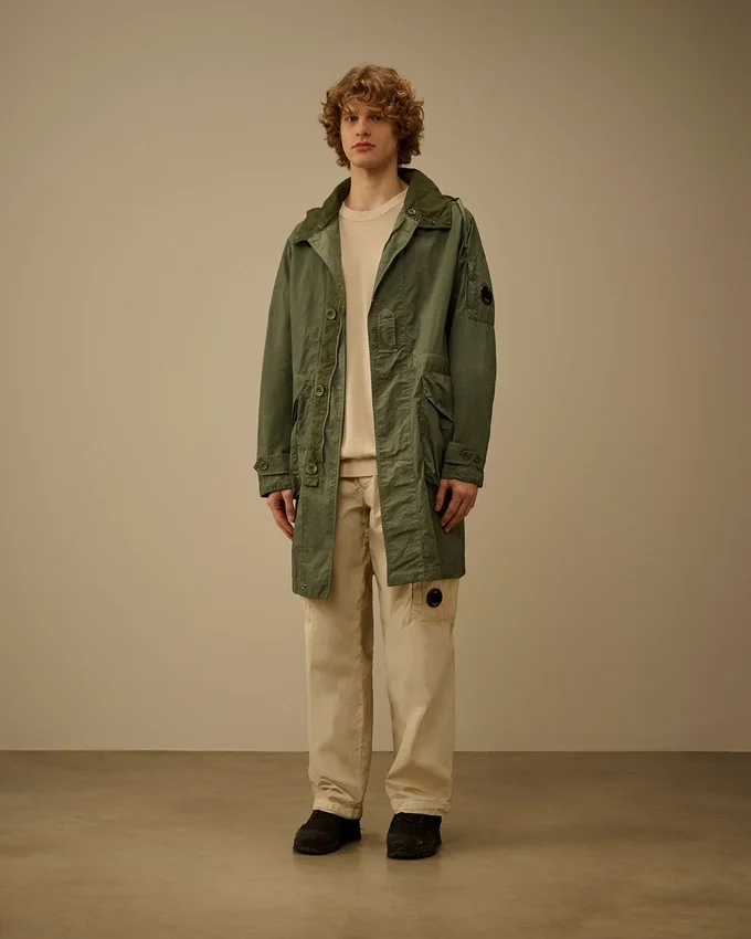 Parka con cappuccio per Goggle da sci in Flatt Nylon misto