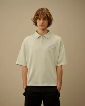 Polo a maniche corte con logo squadrato in jersey 20/1