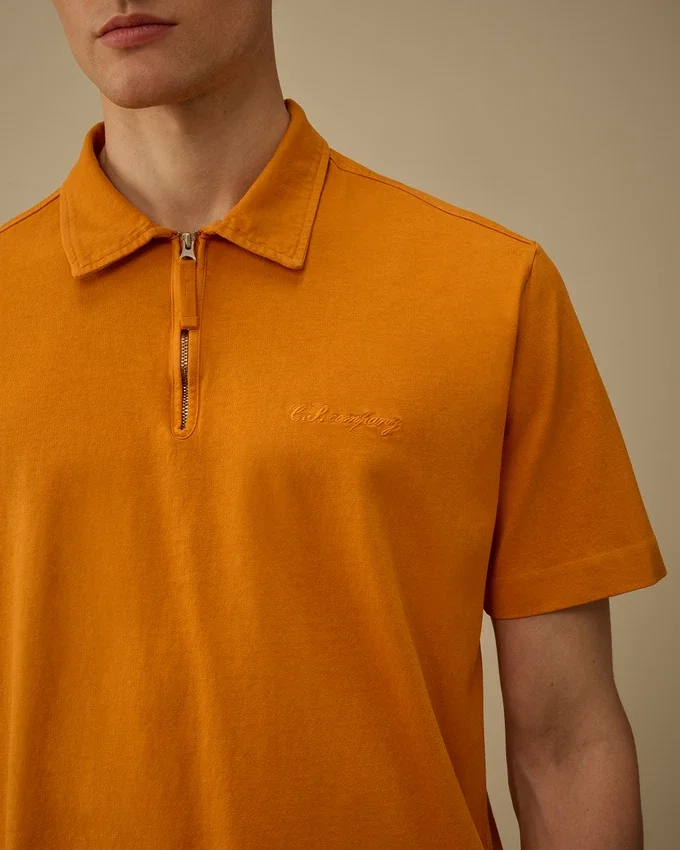 Polo a maniche corte con mezza zip in jersey 1020