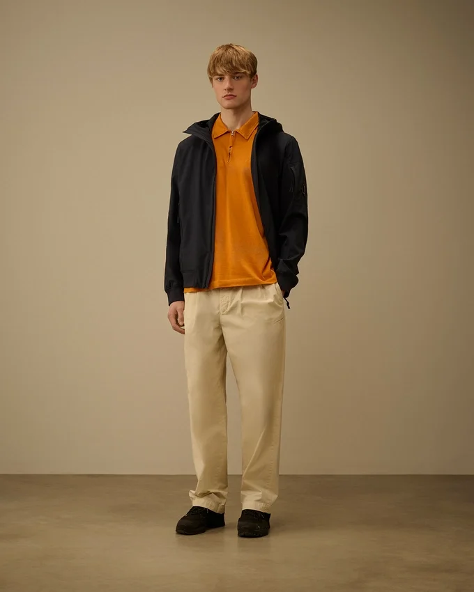 Polo a maniche corte con mezza zip in jersey 1020