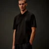Polo a maniche corte con mezza zip in jersey mercerizzato della Metropolis Series