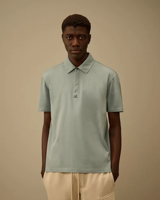 Polo con logo a maniche corte in jersey Gasato mercerizzato 70/2