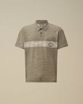Polo con logo a maniche corte in jersey stampato 20/1