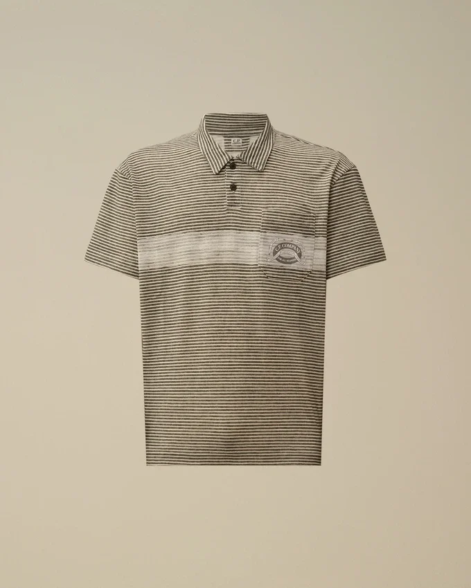 Polo con logo a maniche corte in jersey stampato 20/1