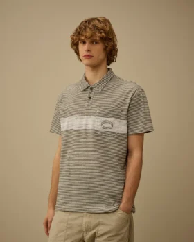 Polo con logo a maniche corte in jersey stampato 20/1