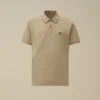 Polo con logo a maniche corte in piquet elasticizzato