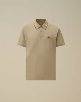 Polo con logo a maniche corte in piquet elasticizzato