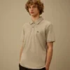 Polo con logo a maniche corte in piquet elasticizzato