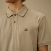 Polo con logo a maniche corte in piquet elasticizzato