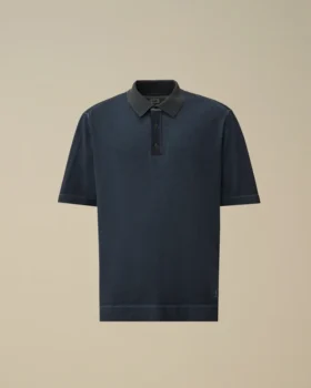 Polo in crêpe di cotone a doppia tintura