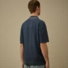 Polo in crêpe di cotone a doppia tintura