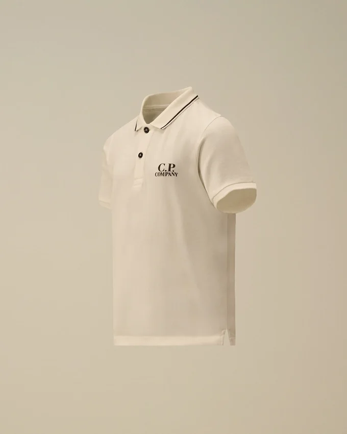 Polo U16 a maniche corte in piquet elasticizzato con logo