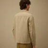 Sovracamicia con cerniera in cotone/lino per occhiali da vista