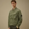 Sovracamicia con lenti e zip in Heavy Chrome-R