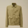 Sovracamicia in twill spezzato con bottoni