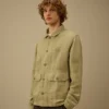 Sovracamicia in twill spezzato con bottoni