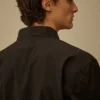 Sovracamicia squadrata in cotone rip-stop con lenti e bottoni
