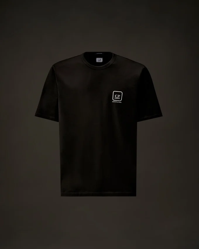 T-shirt a maniche corte con badge stampato in jersey mercerizzato della Metropolis Series