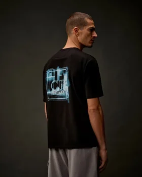 T-shirt a maniche corte con badge stampato in jersey mercerizzato della Metropolis Series