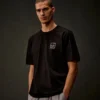 T-shirt a maniche corte con badge stampato in jersey mercerizzato della Metropolis Series
