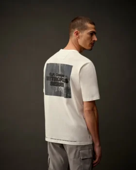 T-shirt a maniche corte in jersey mercerizzato della Metropolis Series con grafica stampata