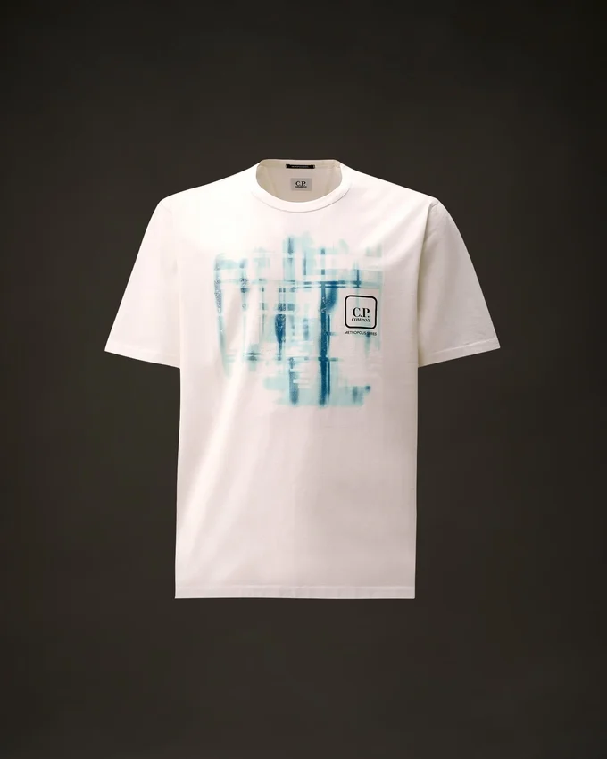 T-shirt a maniche corte in jersey mercerizzato della Metropolis Series con logo grafico
