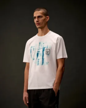 T-shirt a maniche corte in jersey mercerizzato della Metropolis Series con logo grafico