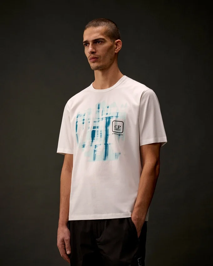 T-shirt a maniche corte in jersey mercerizzato della Metropolis Series con logo grafico