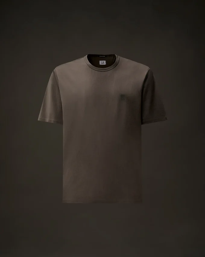T-shirt a maniche corte in jersey mercerizzato della Metropolis Series con logo sul petto