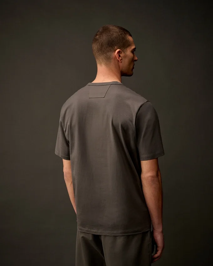 T-shirt a maniche corte in jersey mercerizzato della Metropolis Series con logo sul petto