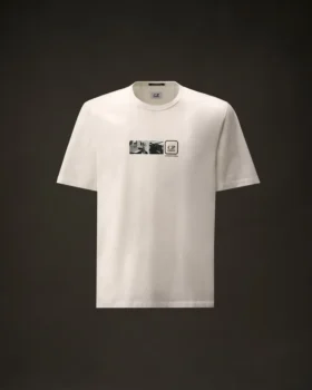 T-shirt a maniche corte in jersey mercerizzato della Metropolis Series con ricamo sul retro