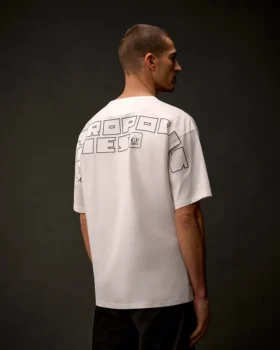 T-shirt a maniche corte in jersey mercerizzato della Metropolis Series con ricamo sul retro