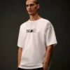 T-shirt a maniche corte in jersey mercerizzato della Metropolis Series con ricamo sul retro